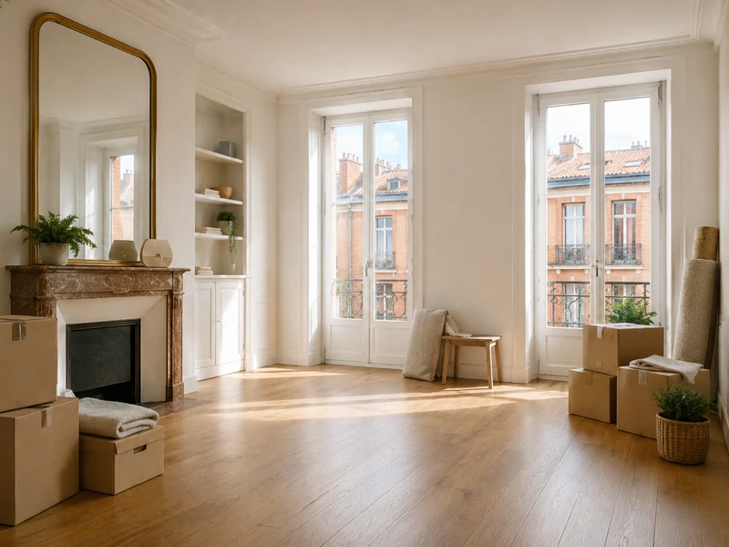 Appartement lumineux en cours de désencombrement pour un débarras de maison ou d’appartement à Toulouse